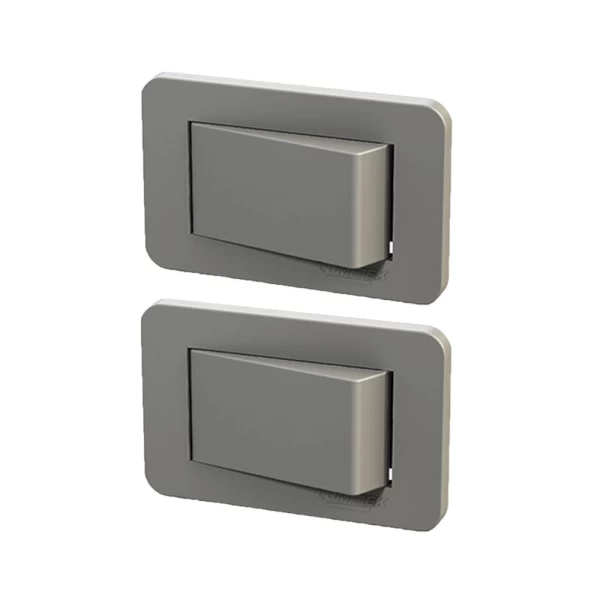 KIT C/2 INTERRUPTOR MÓVEIS EMBUTIR LUMITEK SIMPLES CINZA
