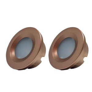 KIT C/2 LED EMBUTIR MÓVEIS CIRCULAR 35MM SMALLMOB 3000K BRONZE
