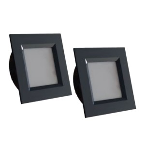 KIT C/2 LED EMBUTIR MÓVEIS QUADRADA 60MM VASTMOB 3000K PRETA