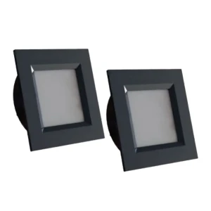 KIT C/2 LED EMBUTIR MÓVEIS QUADRADA 60MM VASTMOB 3000K PRETA