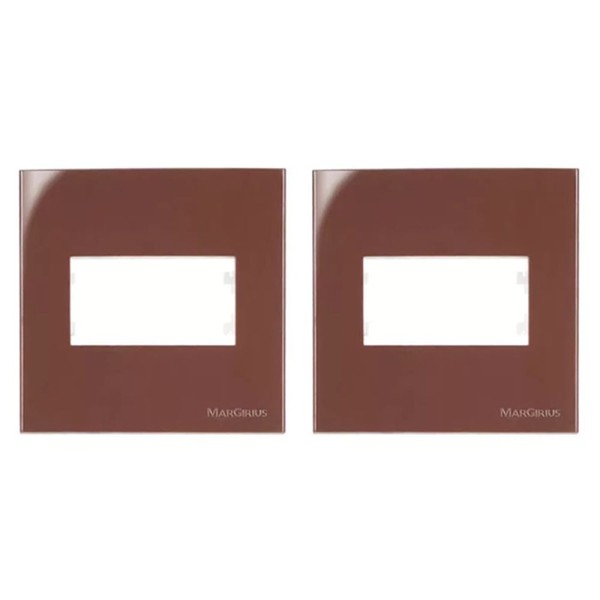 KIT C/2 PLACAS MARGIRIUS SLEEK MÓVEL 70X70MM MARROM