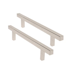 KIT C/2 PUXADOR MÓVEIS INOX HASTE QUADRADA ESCOVADO 160MM