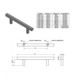 KIT C/3 PUXADOR MÓVEIS INOX HASTE QUADRADA POLIDO 128MM