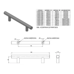 KIT C/2 PUXADOR MÓVEIS INOX HASTE REDONDA POLIDO 128MM