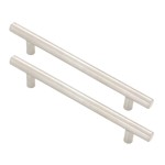 KIT C/2 PUXADOR MÓVEIS INOX HASTE REDONDA ESCOVADO 160MM