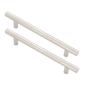 KIT C/2 PUXADOR MÓVEIS INOX HASTE REDONDA ESCOVADO 192MM