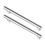 KIT C/2 PUXADOR MÓVEIS INOX HASTE REDONDA POLIDO 128MM