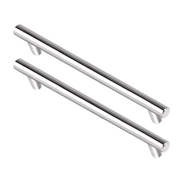 KIT C/2 PUXADOR MÓVEIS INOX HASTE REDONDA POLIDO 192MM