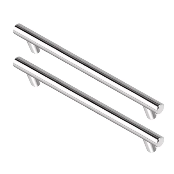 KIT C/2 PUXADOR MÓVEIS INOX HASTE REDONDA POLIDO 128MM