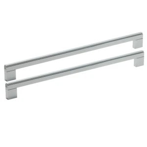 KIT C/2 PUXADOR MÓVEIS LUNGO 480MM ACETINADO/CROMADO