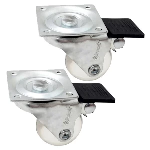 KIT C/2 RODÍZIOS SILICONE FERLOCK 35MM COM FREIO