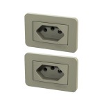 KIT C/2 TOMADA MÓVEIS EMBUTIR 20A LUMITEK CHAMPANHE KIT C/2 TOMADA MÓVEIS EMBUTIR 20A LUMITEK CHAMPANHE