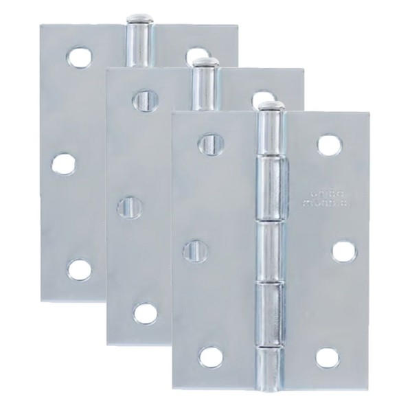 KIT C/3 DOBRADIÇAS AÇO LEVE PINO 3.5 X 2-5/16 ZINCADA