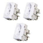 KIT C/3 MÓDULOS MARGIRIUS SLEEK TOMADA 2P+T 20A BRANCO KIT C/3 MÓDULOS MARGIRIUS SLEEK TOMADA 2P+T 20A BRANCO