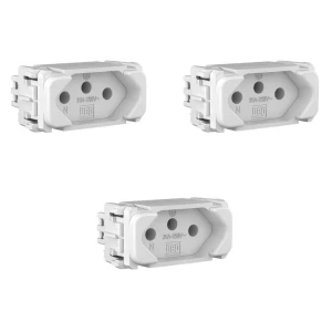 KIT C/3 MÓDULOS WEG COMPOSÉ TOMADA 2P+T 20A 250V BRANCO