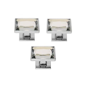 KIT C/3 PUXADOR MÓVEIS GARDÊNIA 35MM QUADRADO CROMADO