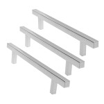 KIT C/3 PUXADOR MÓVEIS INOX HASTE QUADRADA POLIDO 128MM