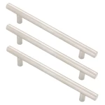 KIT C/3 PUXADOR MÓVEIS INOX HASTE REDONDA ESCOVADO 288MM