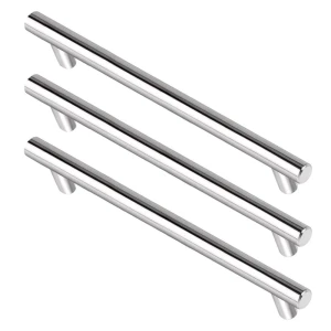 KIT C/3 PUXADOR MÓVEIS INOX HASTE REDONDA POLIDO 288MM