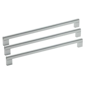 KIT C/3 PUXADOR MÓVEIS LUNGO 192MM ACETINADO/CROMADO