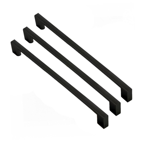 KIT C/3 PUXADOR MÓVEIS RIGORE PRETO 160MM