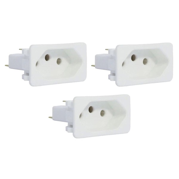 KIT C/3 TOMADA MARGIRIUS TPA/CAIXA MESA 20A S/FIO BRANCO