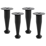 KIT C/4 PÉ MOVEIS AÇO RENNA CÔNICO PRETO 100MM COM REGULAGEM KIT C/4 PÉ MOVEIS AÇO RENNA CÔNICO PRETO 100MM COM REGULAGEM