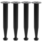 KIT C/4 PÉ MOVEIS AÇO RENNA CÔNICO PRETO 200MM COM REGULAGEM KIT C/4 PÉ MOVEIS AÇO RENNA CÔNICO PRETO 200MM COM REGULAGEM