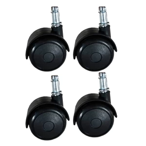 KIT C/4 RODÍZIOS P/CADEIRA ESCRITÓRIO DUPLO PRETO