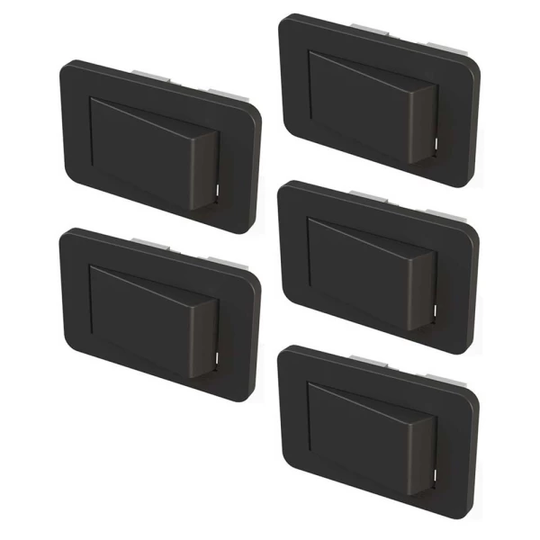 KIT C/5 INTERRUPTOR MÓVEIS EMBUTIR LUMITEK PARALELO PRETO