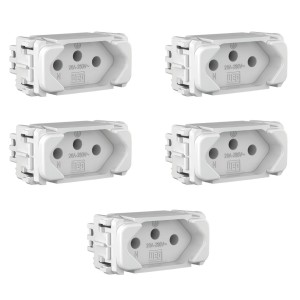 KIT C/5 MÓDULOS WEG COMPOSÉ TOMADA 2P+T 20A 250V BRANCO