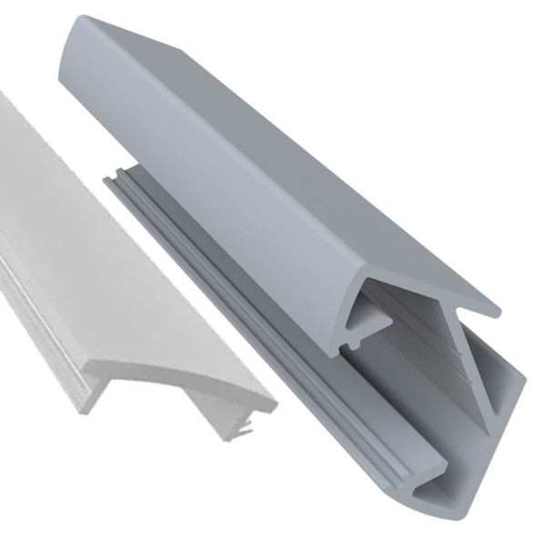 KIT PERFIL ALUMÍNIO ROMETAL LED CANTO 45º RM-330 3 MT NATURAL C/DIFUSOR