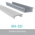 KIT PERFIL ALUMÍNIO ROMETAL LED EMBUTIR RM-331 3 MT NATURAL C/DIFUSOR