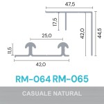 KIT PERFIL ALUMÍNIO ROMETAL SS150 RM-064/065 6 MT NATURAL KIT PERFIL ALUMÍNIO ROMETAL SS150 RM-064/065 6 MT NATURAL