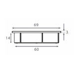 LED EMBUTIR MÓVEIS QUADRADA 60MM VASTMOB 6000K CROMADO