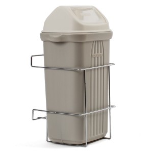 LIXEIRA FIXAR PORTA CROMOZINCO SIMPLES C/BALDE 10 LT