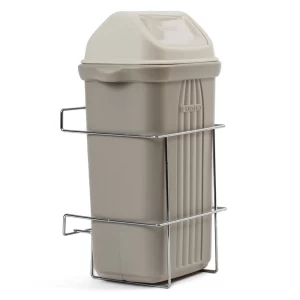 LIXEIRA FIXAR PORTA CROMOZINCO SIMPLES C/BALDE 10 LT