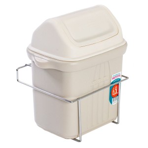 LIXEIRA FIXAR PORTA CROMOZINCO SIMPLES C/BALDE 6.5LT