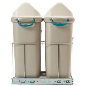 LIXEIRA TELESCÓPICA CROMOZINCO DUPLA C/BALDE 30LT