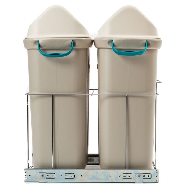 LIXEIRA TELESCÓPICA CROMOZINCO DUPLA C/BALDE 30LT