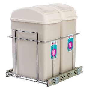 LIXEIRA TELESCÓPICA CROMOZINCO DUPLA C/BALDE 8.8LT