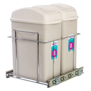 LIXEIRA TELESCÓPICA CROMOZINCO DUPLA C/BALDE 8.8LT