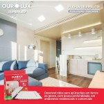LUMINÁRIA PLAFON SUPERLED EMBUTIR 24W 2700K QUADRADO