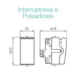 MÓDULO MARGIRIUS SLEEK INTERRUPTOR PARALELO SIMPLES PRETO