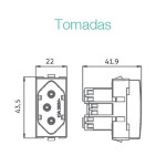 MÓDULO MARGIRIUS SLEEK TOMADA 2P+T 20A PRETO