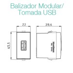 MÓDULO MARGIRIUS SLEEK TOMADA USB SIMPLES 1A MARROM