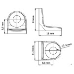 PACOTE C/1000 CANTONEIRAS 2 FUROS 13X13 NIQUELADA