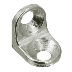 PACOTE C/100 CANTONEIRAS 2 FUROS 13X13 NIQUELADA