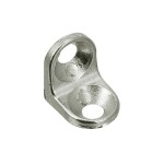 PACOTE C/100 CANTONEIRAS 2 FUROS 17X17 REFORÇADA NIQUELADA