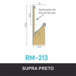 PERFIL ALUMÍNIO ROMETAL CAVA 15MM RM-213 6 MT PRETO